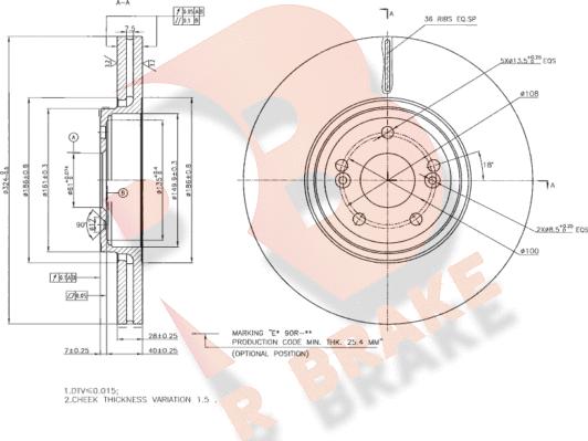 R Brake 78RBD27357 - Bremžu diski ps1.lv