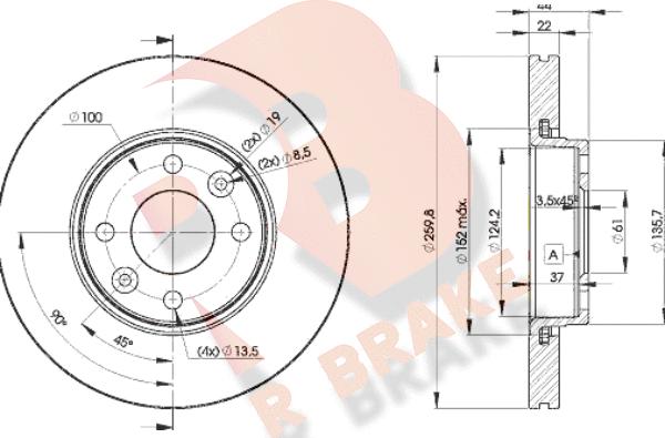 R Brake 78RBD27795 - Bremžu diski ps1.lv