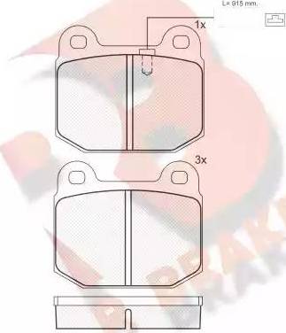 R Brake RB0946 - Bremžu uzliku kompl., Disku bremzes ps1.lv