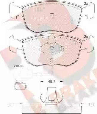 R Brake RB0957 - Bremžu uzliku kompl., Disku bremzes ps1.lv