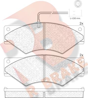 R Brake RB0965 - Bremžu uzliku kompl., Disku bremzes ps1.lv