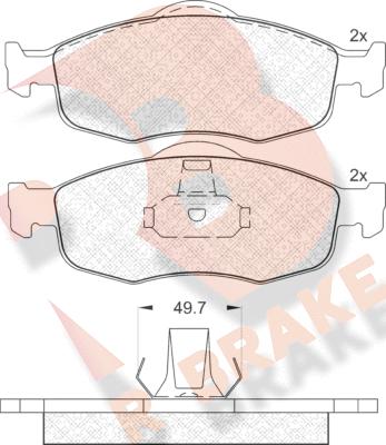 R Brake RB0916 - Bremžu uzliku kompl., Disku bremzes ps1.lv