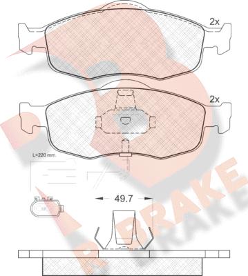 R Brake RB0917 - Bremžu uzliku kompl., Disku bremzes ps1.lv