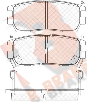 R Brake RB0980 - Bremžu uzliku kompl., Disku bremzes ps1.lv