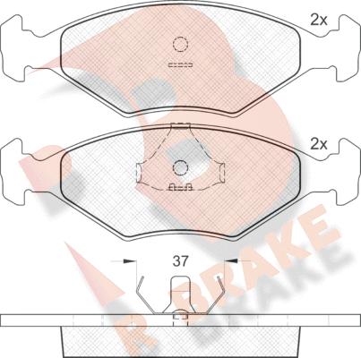 R Brake RB0926 - Bremžu uzliku kompl., Disku bremzes ps1.lv