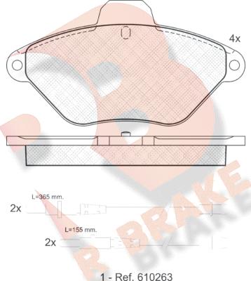 R Brake RB0921 - Bremžu uzliku kompl., Disku bremzes ps1.lv