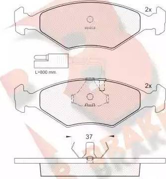 R Brake RB0927 - Bremžu uzliku kompl., Disku bremzes ps1.lv