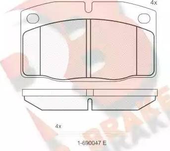 R Brake RB0454-066 - Bremžu uzliku kompl., Disku bremzes ps1.lv