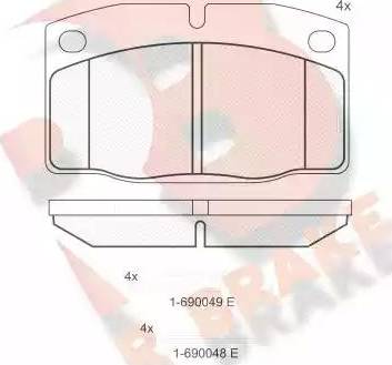 R Brake RB0454-073 - Bremžu uzliku kompl., Disku bremzes ps1.lv