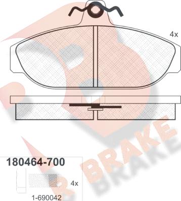 R Brake RB0464-700 - Bremžu uzliku kompl., Disku bremzes ps1.lv