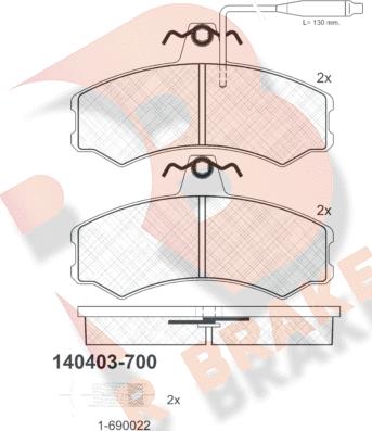 R Brake RB0403-700 - Bremžu uzliku kompl., Disku bremzes ps1.lv