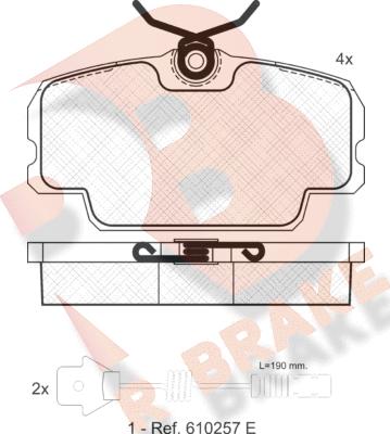 R Brake RB0419-203 - Bremžu uzliku kompl., Disku bremzes ps1.lv