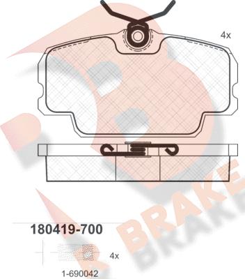 R Brake RB0419-700 - Bremžu uzliku kompl., Disku bremzes ps1.lv