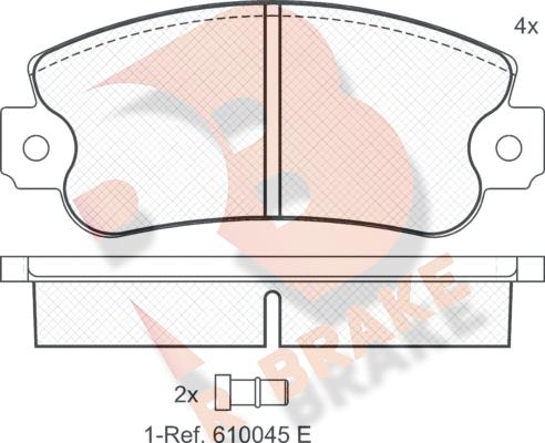 R Brake RB0418 - Bremžu uzliku kompl., Disku bremzes ps1.lv