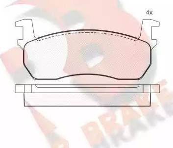 R Brake RB0424 - Bremžu uzliku kompl., Disku bremzes ps1.lv