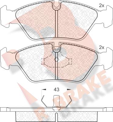 R Brake RB0423 - Bremžu uzliku kompl., Disku bremzes ps1.lv