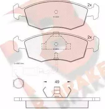 R Brake RB0475 - Bremžu uzliku kompl., Disku bremzes ps1.lv