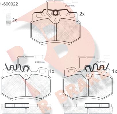 R Brake RB0553-203 - Bremžu uzliku kompl., Disku bremzes ps1.lv