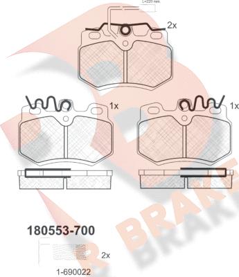 R Brake RB0553-700 - Bremžu uzliku kompl., Disku bremzes ps1.lv