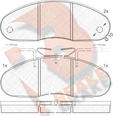 R Brake RB0560 - Bremžu uzliku kompl., Disku bremzes ps1.lv