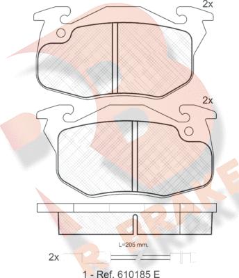 R Brake RB0633 - Bremžu uzliku kompl., Disku bremzes ps1.lv