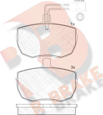 R Brake RB0672 - Bremžu uzliku kompl., Disku bremzes ps1.lv