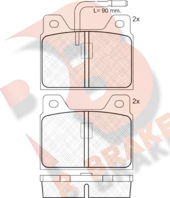 R Brake RB0127 - Bremžu uzliku kompl., Disku bremzes ps1.lv