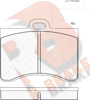 R Brake RB0175 - Bremžu uzliku kompl., Disku bremzes ps1.lv