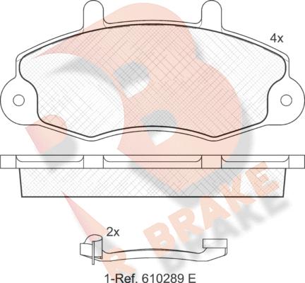 R Brake RB0896-203 - Bremžu uzliku kompl., Disku bremzes ps1.lv