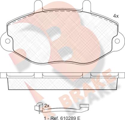 R Brake RB0897-203 - Bremžu uzliku kompl., Disku bremzes ps1.lv