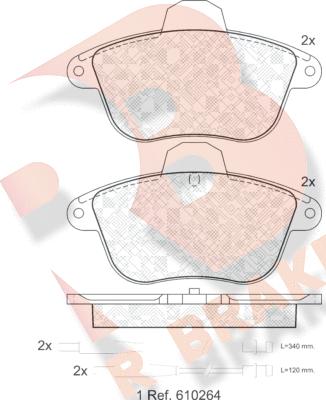 R Brake RB0856 - Bremžu uzliku kompl., Disku bremzes ps1.lv