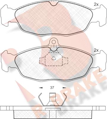 R Brake RB0858 - Bremžu uzliku kompl., Disku bremzes ps1.lv