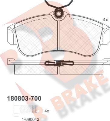 R Brake RB0803-700 - Bremžu uzliku kompl., Disku bremzes ps1.lv