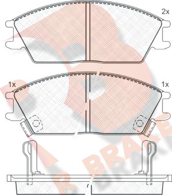 R Brake RB0887 - Bremžu uzliku kompl., Disku bremzes ps1.lv