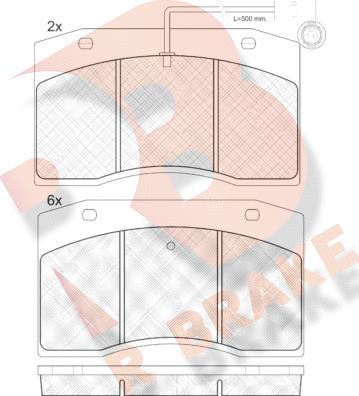 R Brake RB0832 - Bremžu uzliku kompl., Disku bremzes ps1.lv