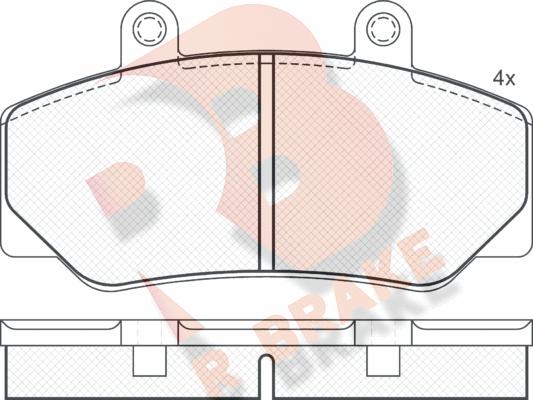 R Brake RB0837 - Bremžu uzliku kompl., Disku bremzes ps1.lv