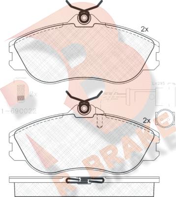 R Brake RB0873-202 - Bremžu uzliku kompl., Disku bremzes ps1.lv