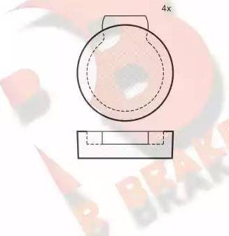 R Brake RB0202 - Bremžu uzliku kompl., Disku stāvbremze ps1.lv