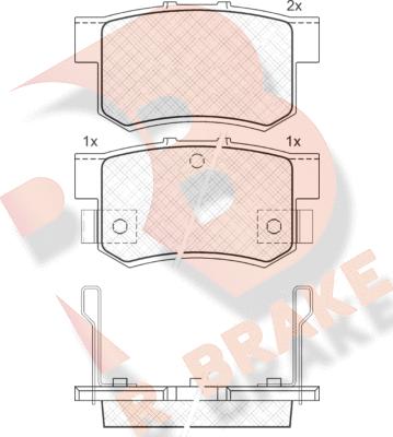 R Brake RB0798 - Bremžu uzliku kompl., Disku bremzes ps1.lv