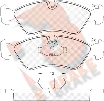 R Brake RB0758 - Bremžu uzliku kompl., Disku bremzes ps1.lv