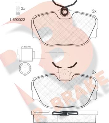 R Brake RB0766-006 - Bremžu uzliku kompl., Disku bremzes ps1.lv