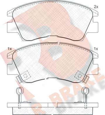 R Brake RB0701 - Bremžu uzliku kompl., Disku bremzes ps1.lv