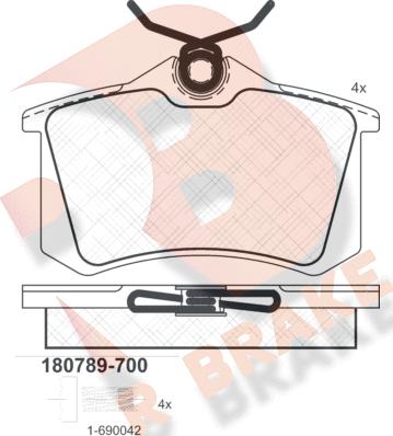 R Brake RB0789-700 - Bremžu uzliku kompl., Disku bremzes ps1.lv