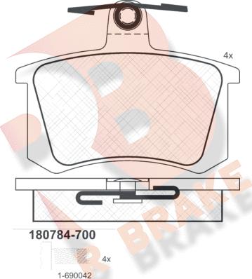 R Brake RB0784-700 - Bremžu uzliku kompl., Disku bremzes ps1.lv