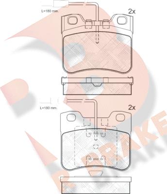 R Brake RB0788-203 - Bremžu uzliku kompl., Disku bremzes ps1.lv