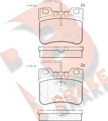 R Brake RB0788 - Bremžu uzliku kompl., Disku bremzes ps1.lv