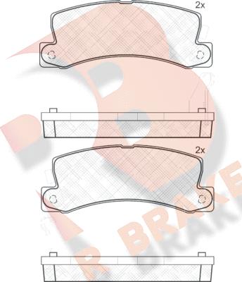 R Brake RB0734 - Bremžu uzliku kompl., Disku bremzes ps1.lv