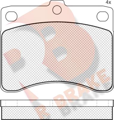 R Brake RB0725 - Bremžu uzliku kompl., Disku bremzes ps1.lv