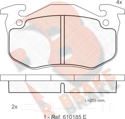 R Brake RB0723 - Bremžu uzliku kompl., Disku bremzes ps1.lv