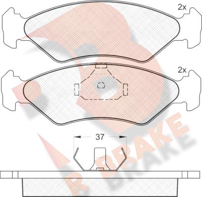 R Brake RB0776 - Bremžu uzliku kompl., Disku bremzes ps1.lv